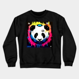 Panda Soccer Ball - Soccer Futball Football - Graphiti Art Graphic Paint Crewneck Sweatshirt